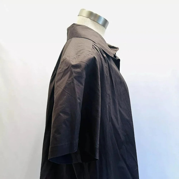 CHELSEA STUDIO Women Short Sleeve Button Down Collared Brown Casual Top Size 1X - Picture 5 of 11